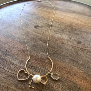 New Serefina Anthropologie Gold charm necklace
